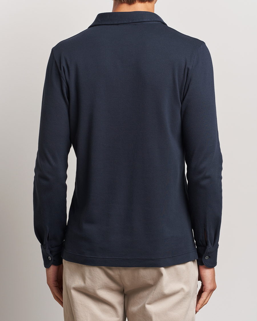 Herr | Tröjor | Zanone | Heavy Jersey Long Sleeve Polo Navy