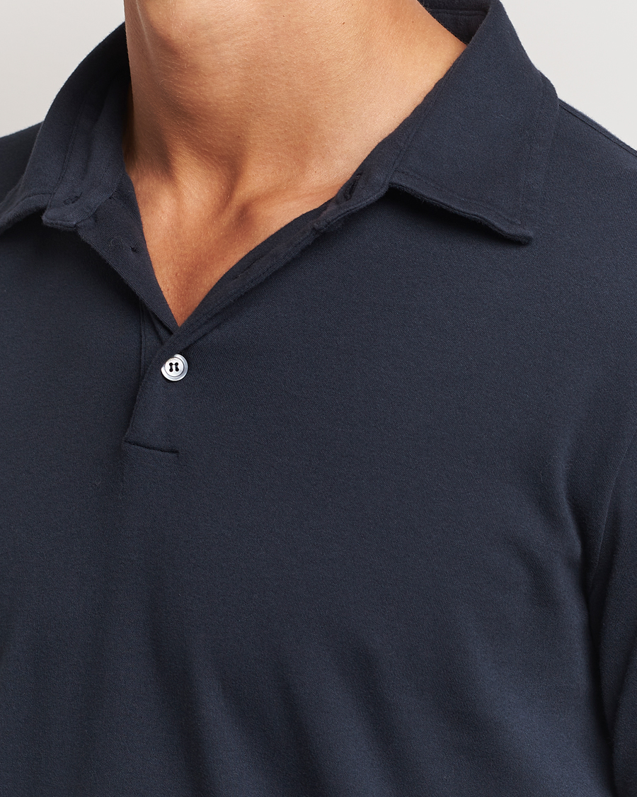 Herr | Tröjor | Zanone | Heavy Jersey Long Sleeve Polo Navy