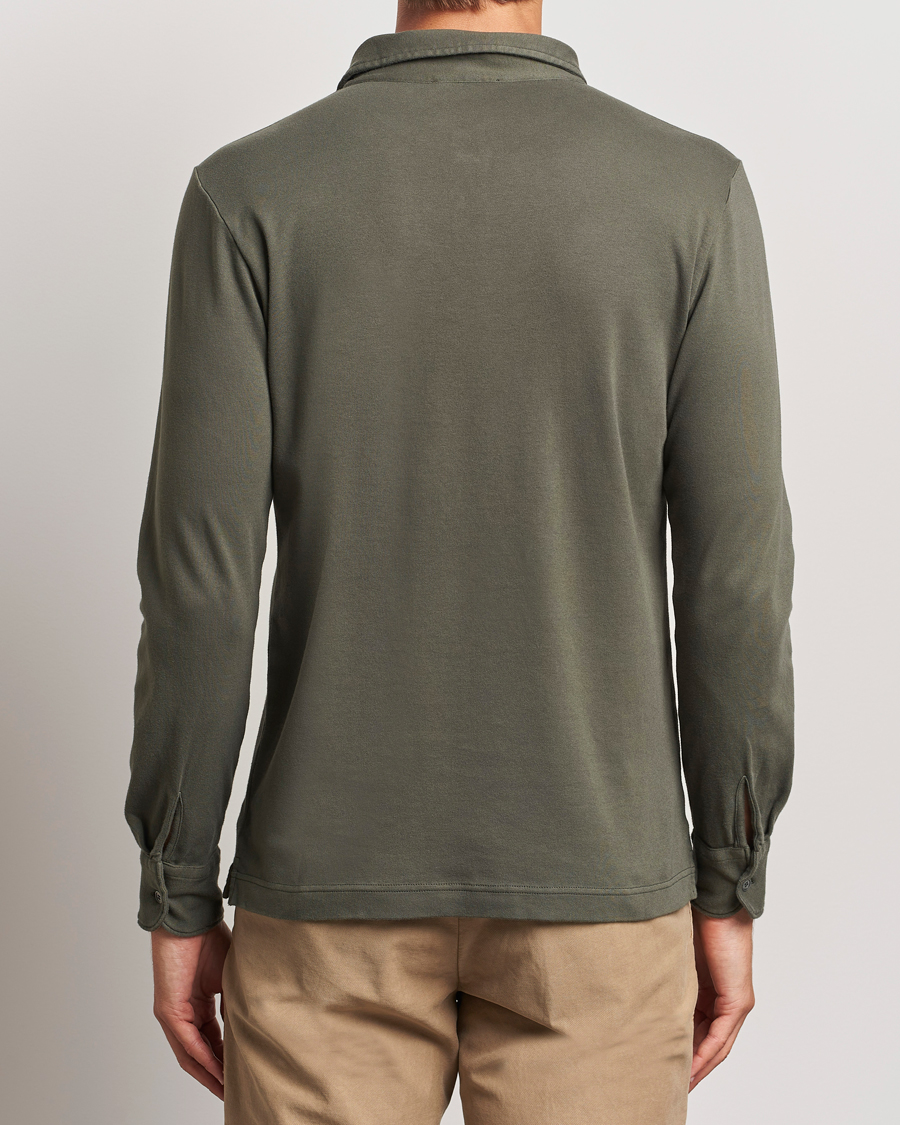 Herr | Tröjor | Zanone | Heavy Jersey Long Sleeve Polo Olive