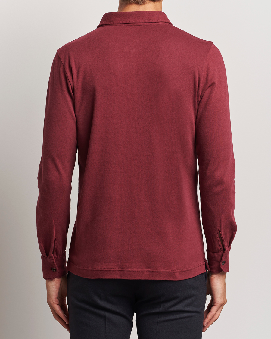 Herr | Tröjor | Zanone | Heavy Jersey Long Sleeve Polo Bordeaux