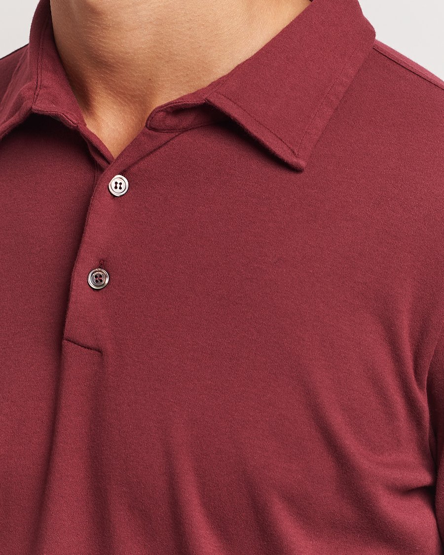 Herr | Tröjor | Zanone | Heavy Jersey Long Sleeve Polo Bordeaux