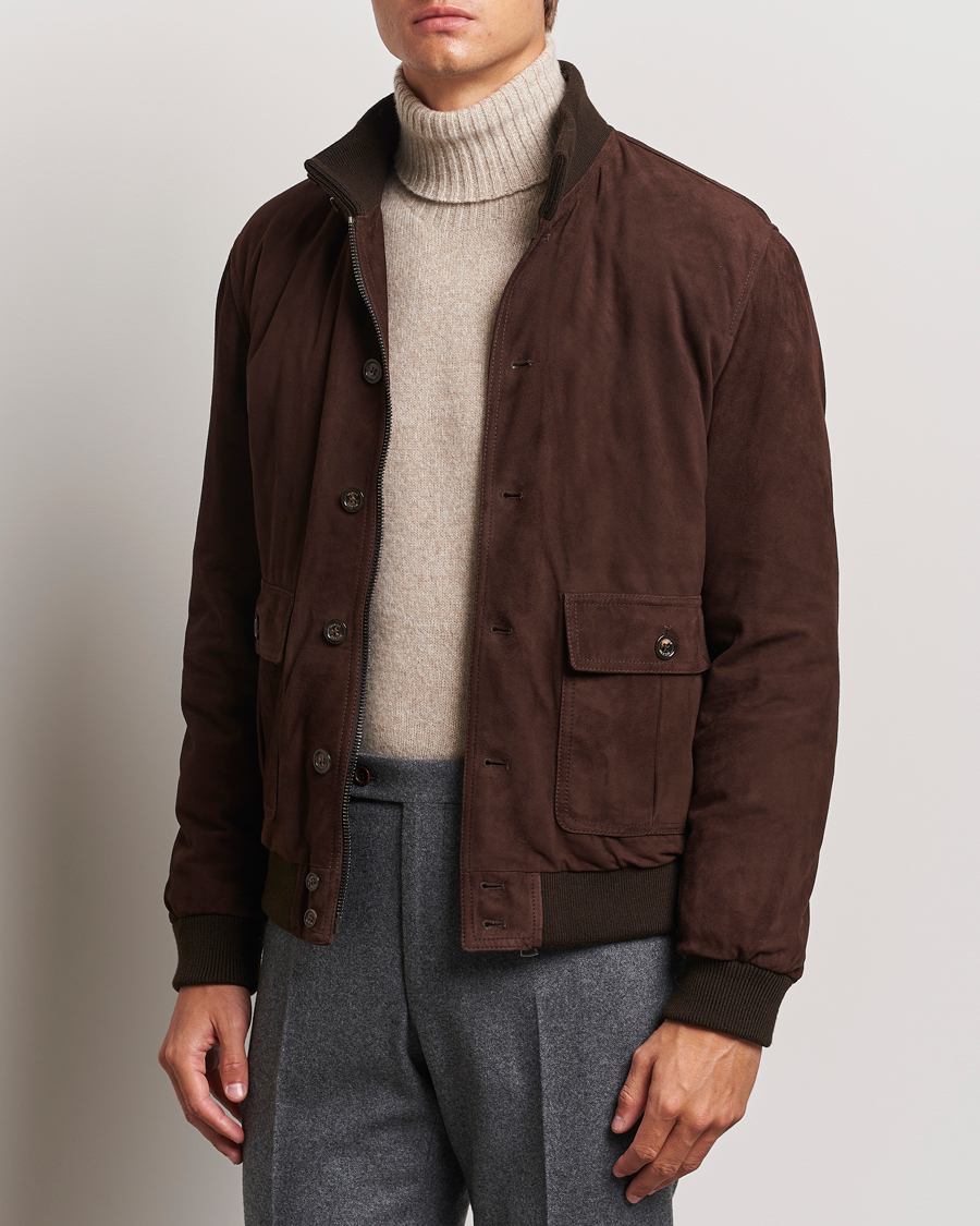 Herr | Jackor | Valstar | Goose Down Valstarino Dark Brown Suede