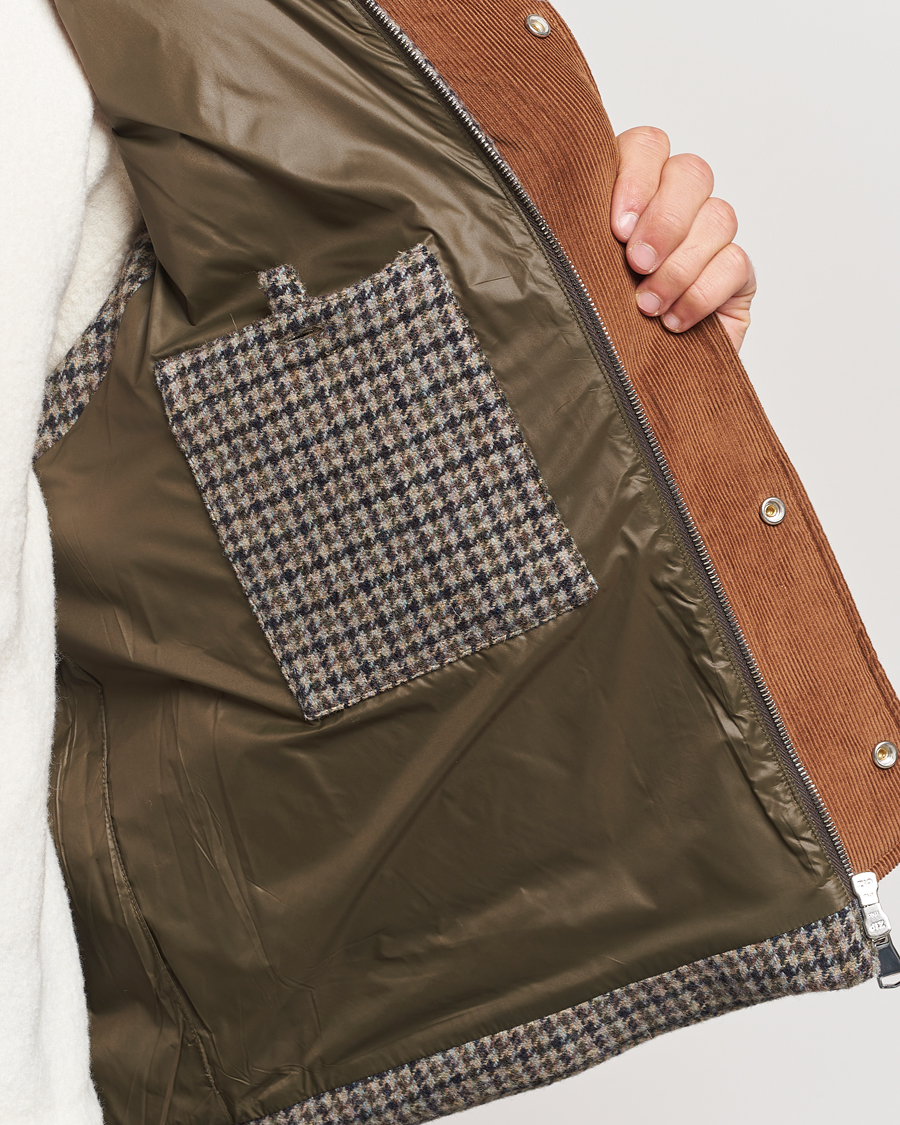Herr | Jackor | Valstar | Shearling Collar Down Vest Grey Houndstooth