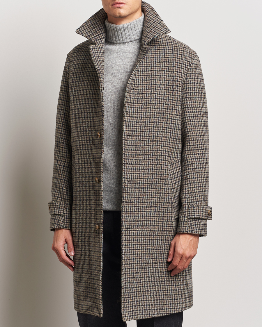 Herr | Jackor | Valstar | Marcello Wool Overcoat Grey Houndstooth