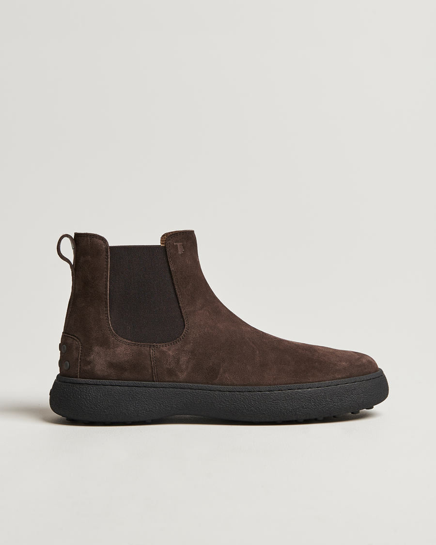 Herr | Tod's Gommino Chelsea Boots Dark Brown Suede | Tod's | Gommino Chelsea Boots Dark Brown Suede