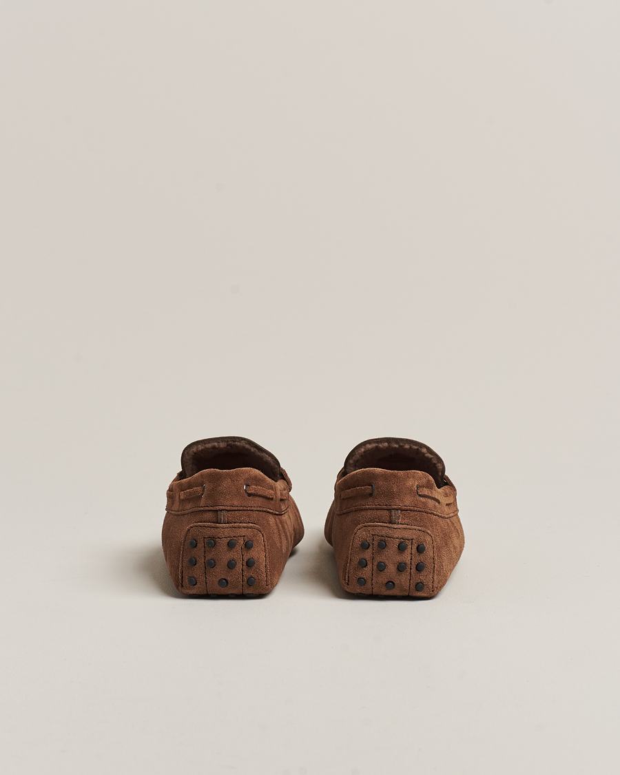 Herr | Tod's Winter Shearling Gommino Brown Suede | Tod's | Winter Shearling Gommino Brown Suede