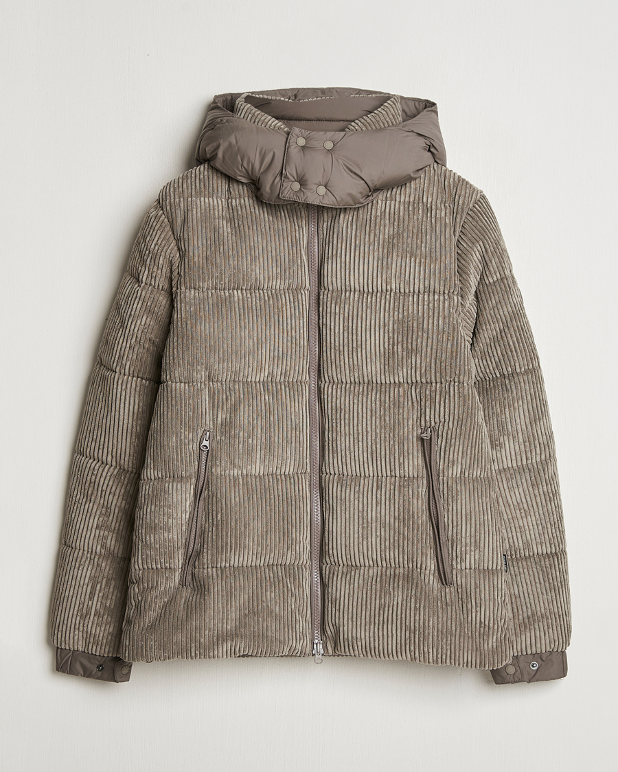 Herr | Jackor | Save The Duck | Albus Cord Padded Puffer Jacket Mud Grey