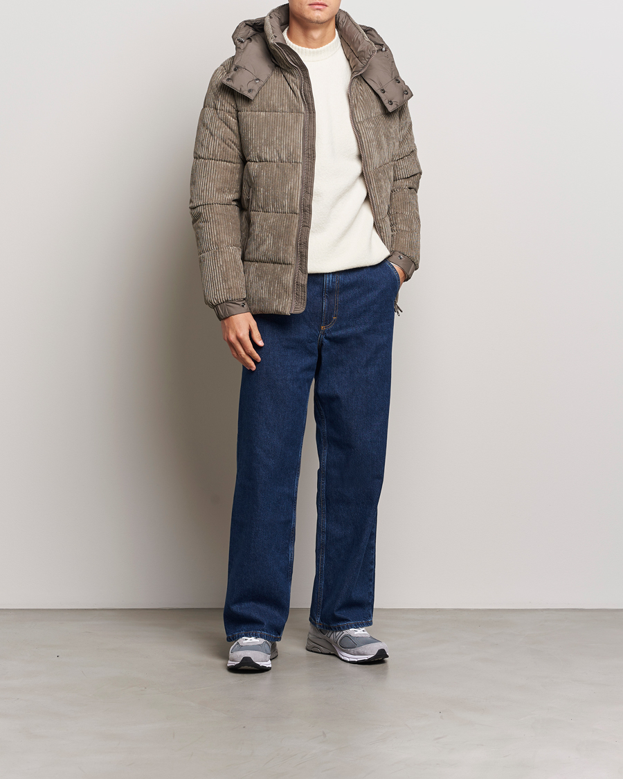 Herr | Jackor | Save The Duck | Albus Cord Padded Puffer Jacket Mud Grey