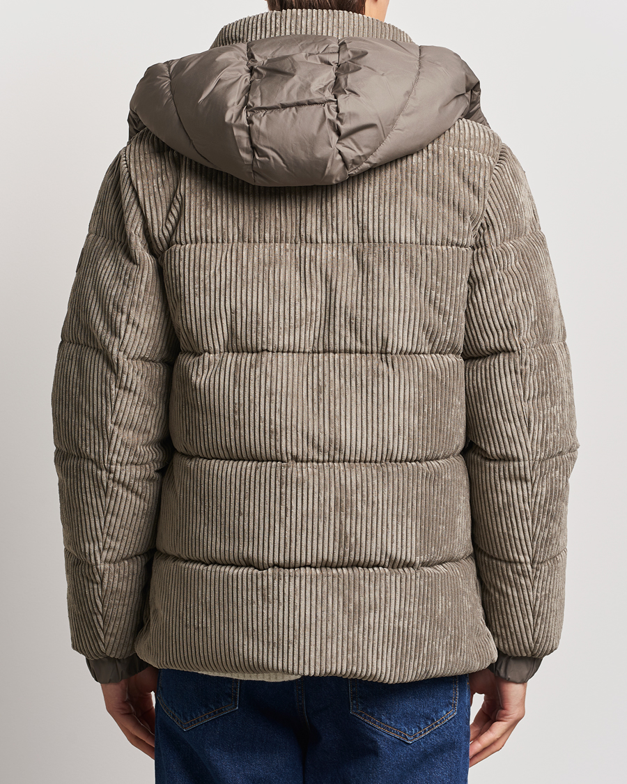 Herr | Jackor | Save The Duck | Albus Cord Padded Puffer Jacket Mud Grey