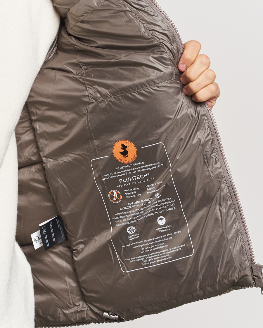Herr | Jackor | Save The Duck | Albus Cord Padded Puffer Jacket Mud Grey