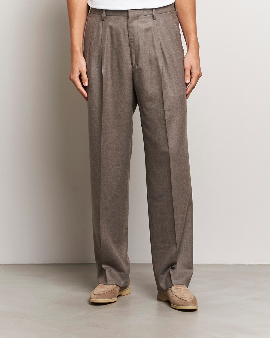 Herr | Byxor | Auralee | Superlight Wool Slacks Top Brown