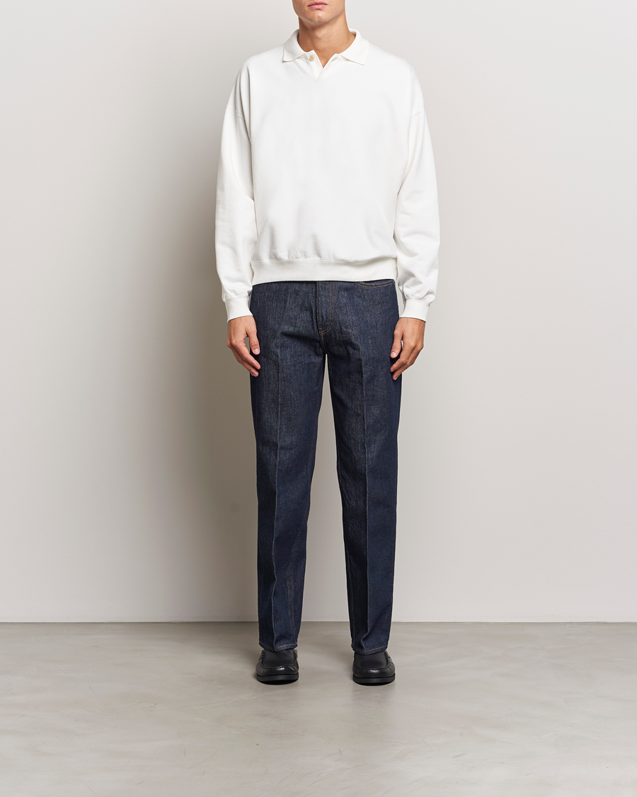 Herr | Tröjor | Auralee | Pima Cotton Long Sleeve Polo White