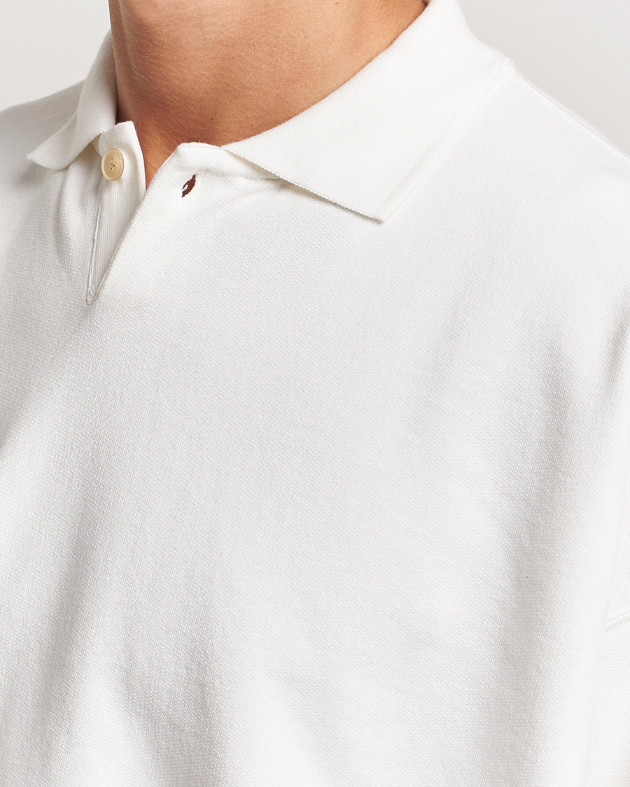 Herr | Tröjor | Auralee | Pima Cotton Long Sleeve Polo White