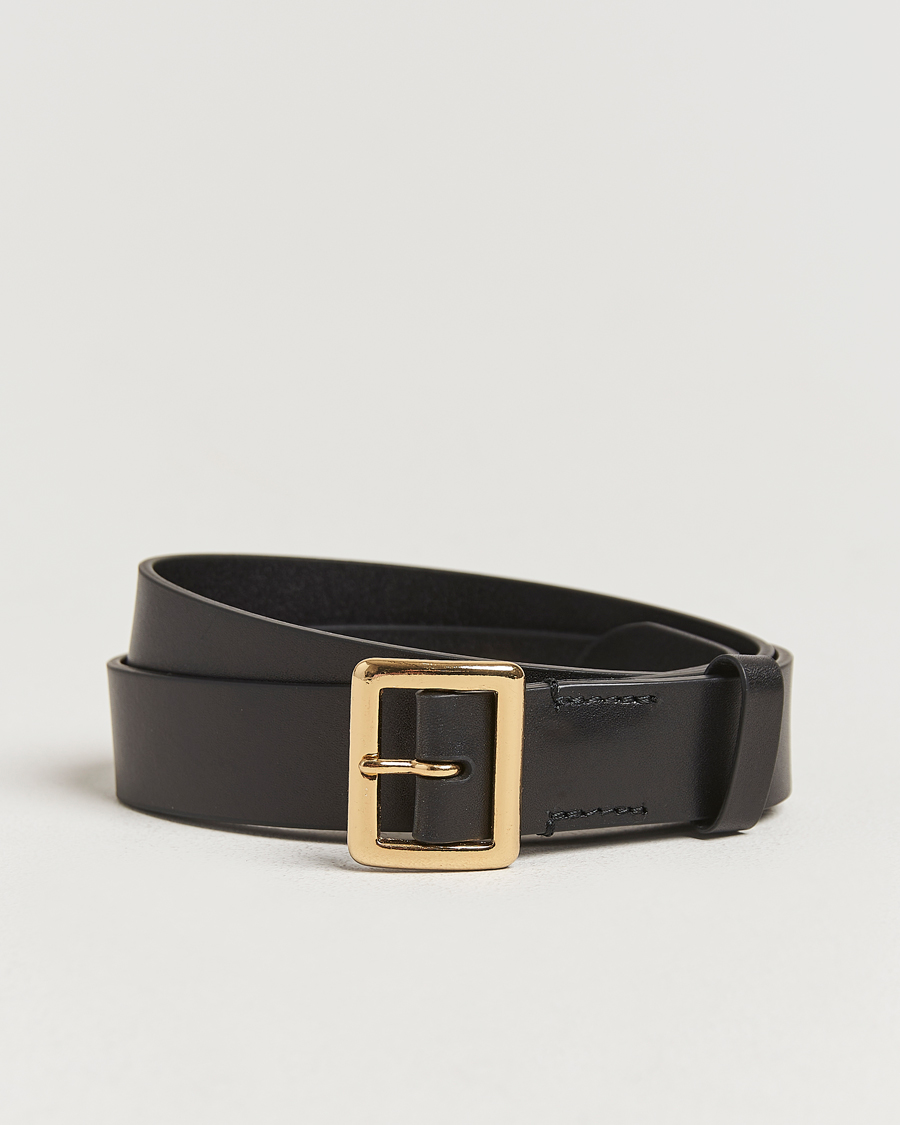 Herr | Auralee Leather Square Buckle Belt Black | Auralee | Leather Square Buckle Belt Black