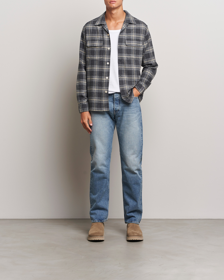 Herr | Skjortor | Sunflower | Flannel Pocket Shirt Grey Check