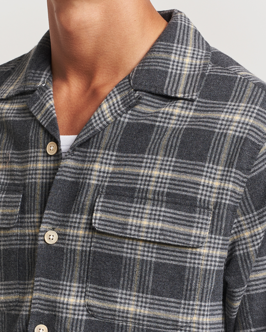 Herr | Skjortor | Sunflower | Flannel Pocket Shirt Grey Check