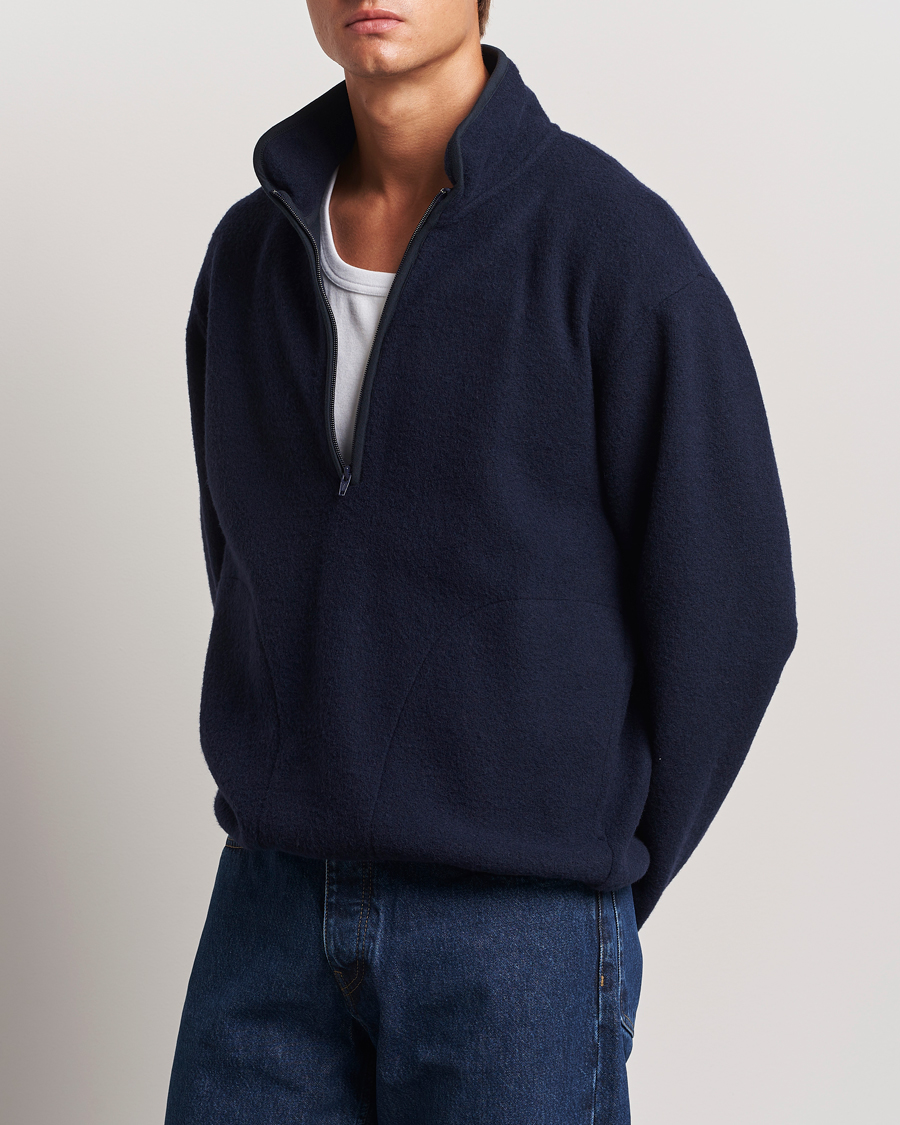 Herr | Tröjor | Sunflower | Wool Half Zip Navy
