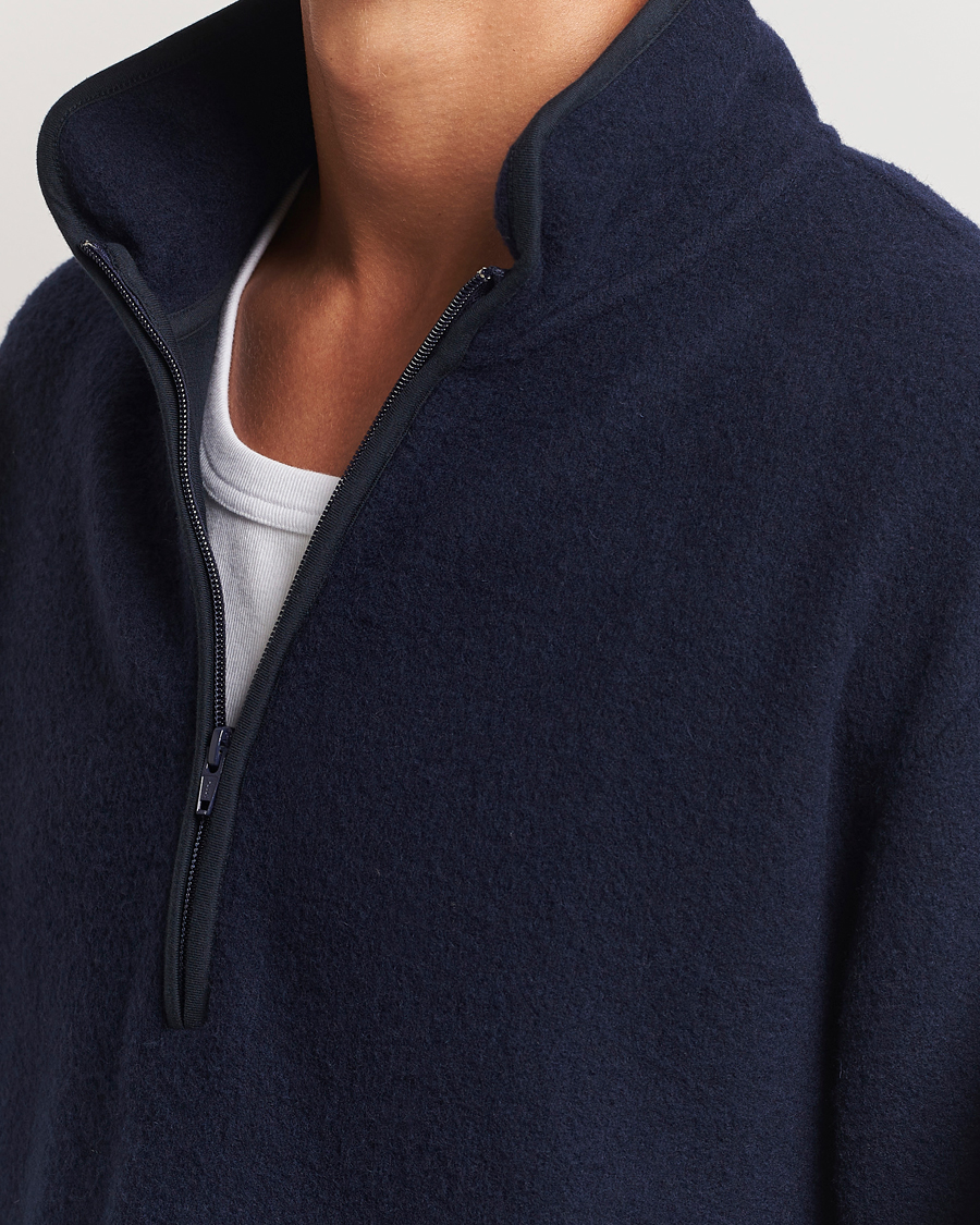 Herr | Tröjor | Sunflower | Wool Half Zip Navy
