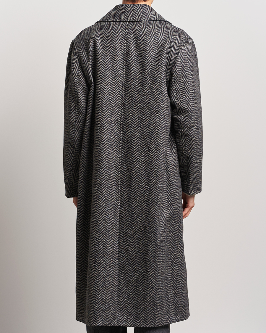 Herr | Jackor | Sunflower | Herringbone Wool Coat Antracite