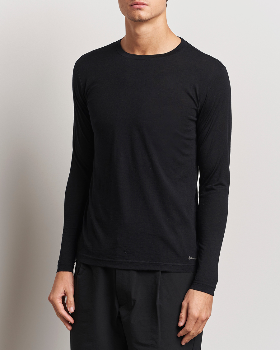 Herr | Tröjor | Snow Peak | Merino Wool Long Sleeve T-Shirt Black