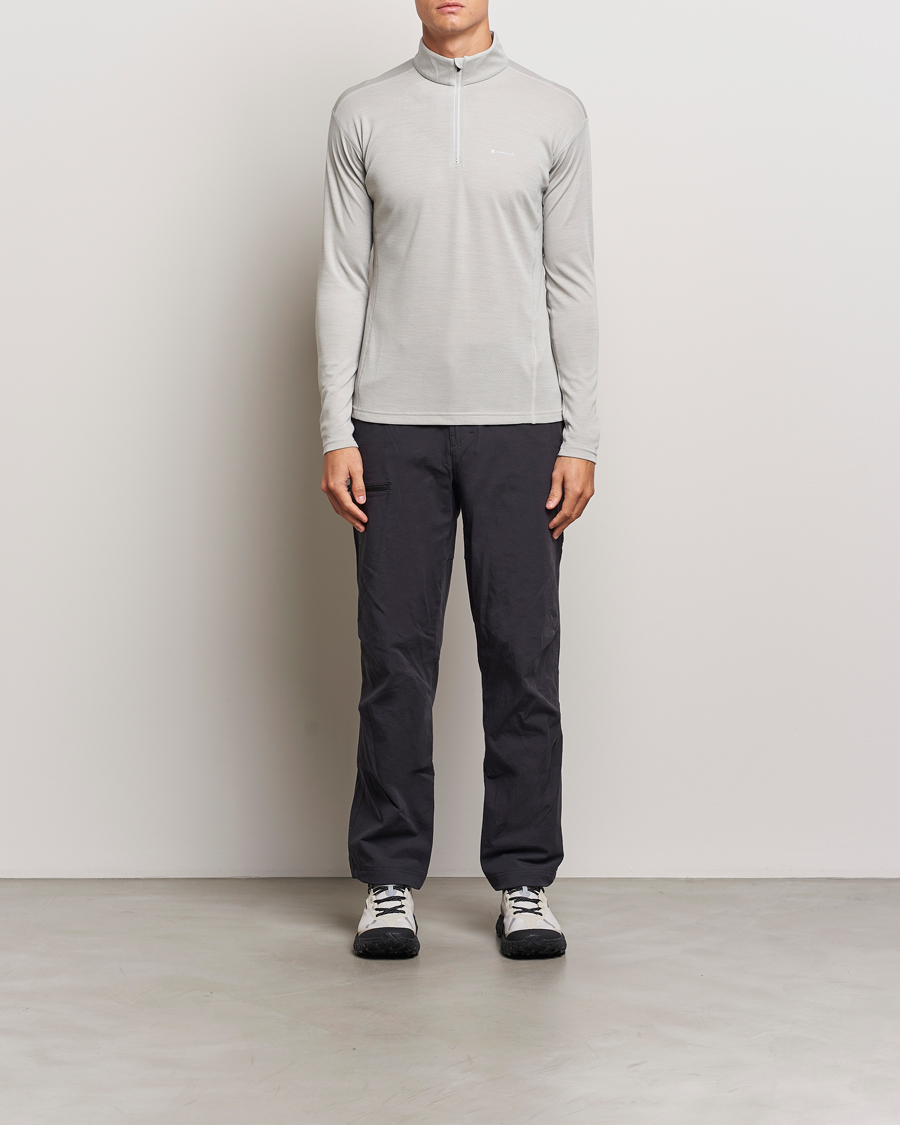 Herr | T-Shirts | Snow Peak | Wool Blend Half Zip T-Shirt Icegrey