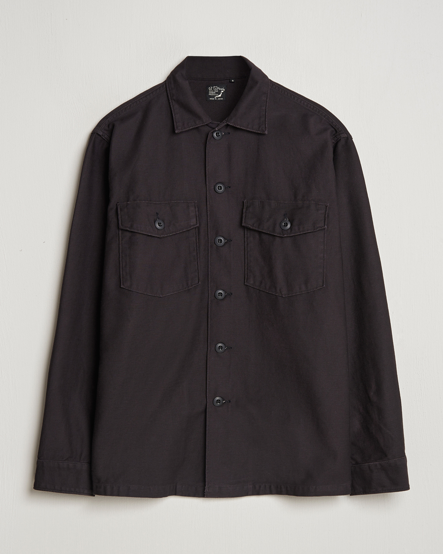 Herr | Skjortor | orSlow | Cotton Sateen US Army Overshirt Black