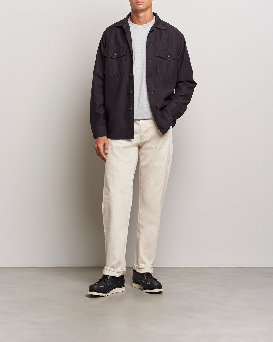 Herr | Skjortor | orSlow | Cotton Sateen US Army Overshirt Black