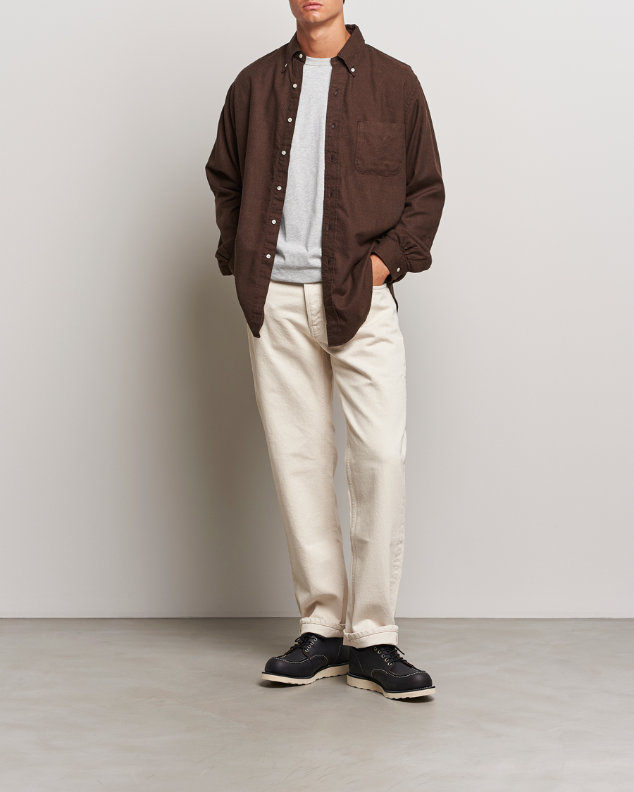 Herr | Skjortor | orSlow | Button Down Shirt Burgundy