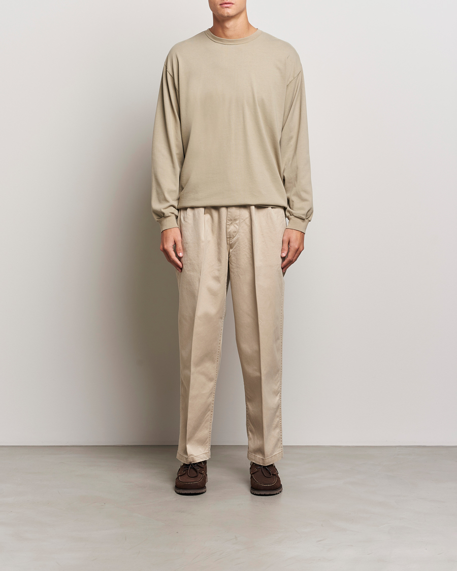 Herr | T-Shirts | orSlow | Relax Fit Long Sleeve T-Shirt Olive Drab