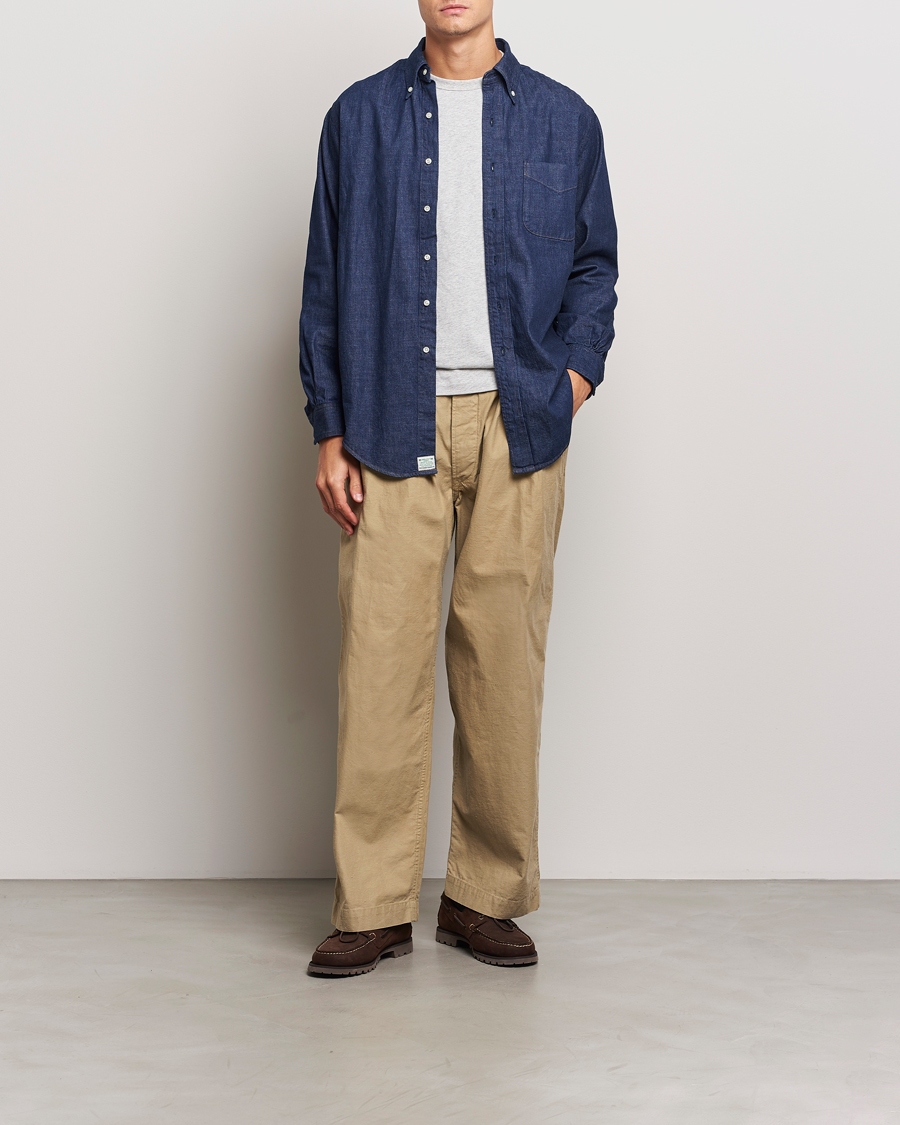 Herr | Skjortor | orSlow | Denim Button Down Shirt One Wash