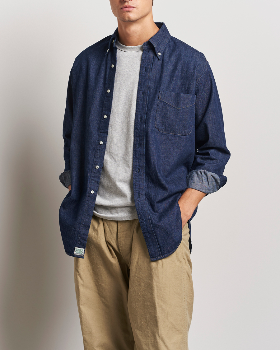 Herr | Skjortor | orSlow | Denim Button Down Shirt One Wash
