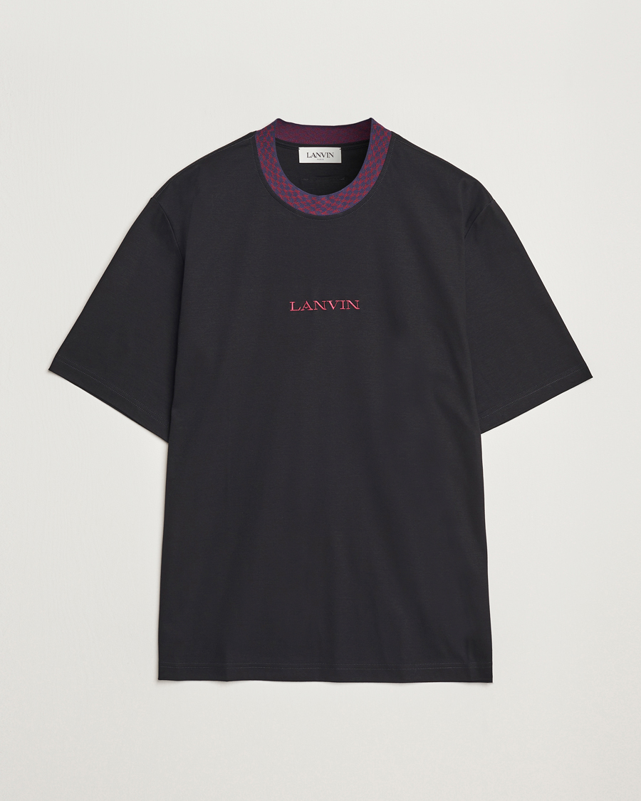 Herr | T-Shirts | Lanvin | Curb Detail Logo T-Shirt Black