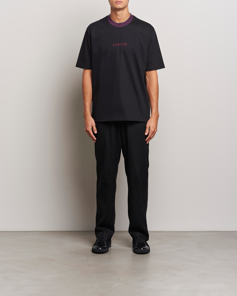 Herr | T-Shirts | Lanvin | Curb Detail Logo T-Shirt Black