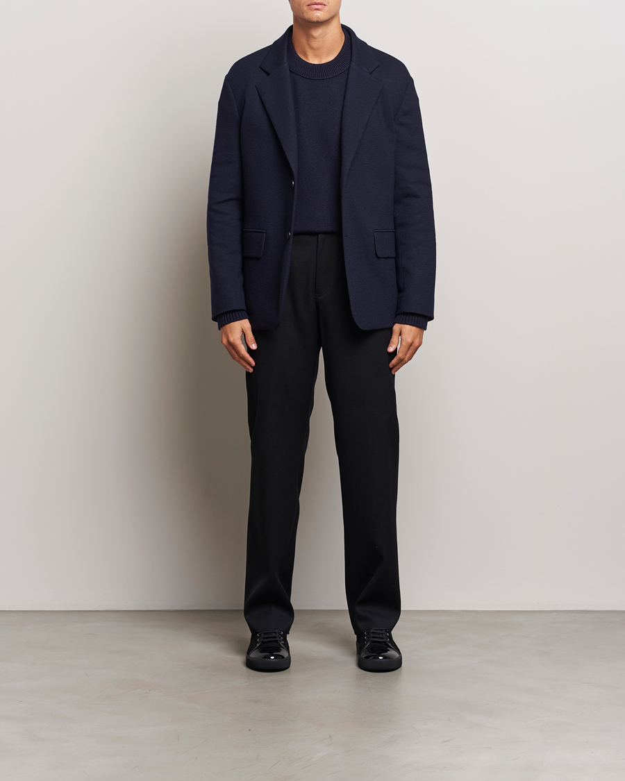 Herr | Byxor | Lanvin | Casual Straight Wool Trousers Black