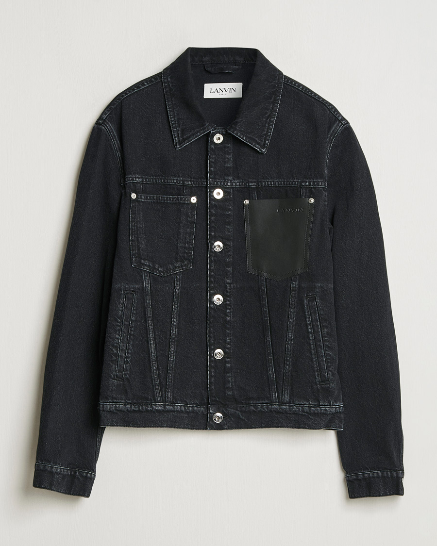 Herr | Jackor | Lanvin | Leather Pocket Denim Jacket Black