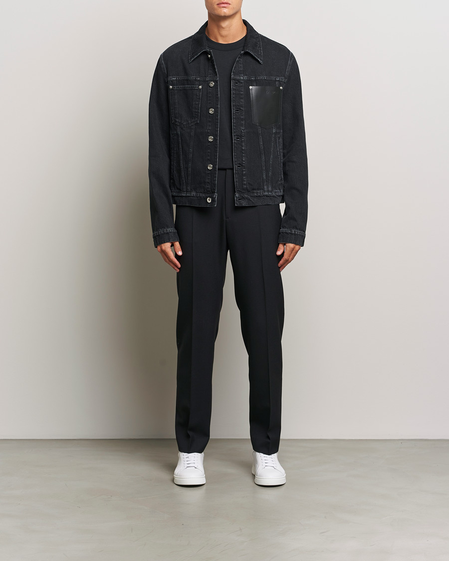 Herr | Jackor | Lanvin | Leather Pocket Denim Jacket Black