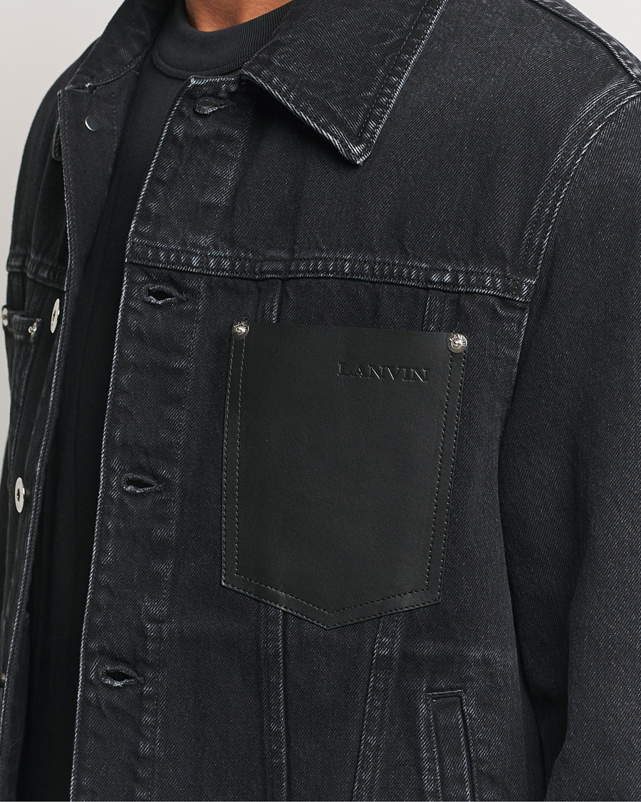 Herr | Jackor | Lanvin | Leather Pocket Denim Jacket Black