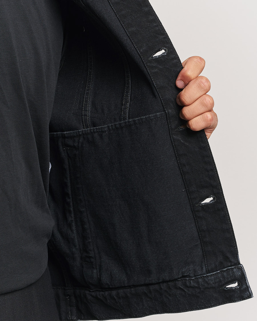 Herr | Jackor | Lanvin | Leather Pocket Denim Jacket Black