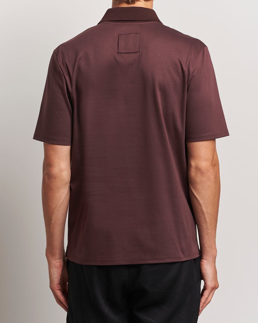 Herr | Pikéer | Lanvin | Mohair Logo Short Sleeve Polo Burgundy