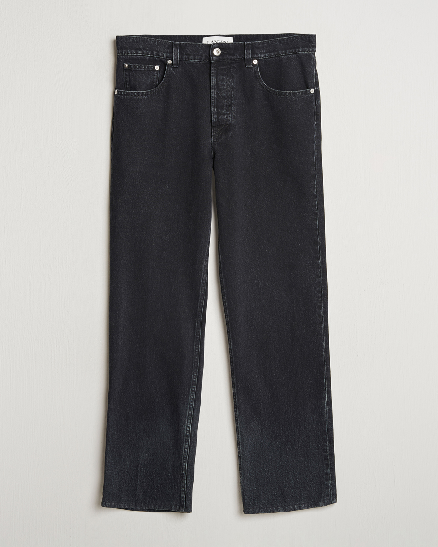 Herr | Jeans | Lanvin | Leather Pocket Denim Pants Black