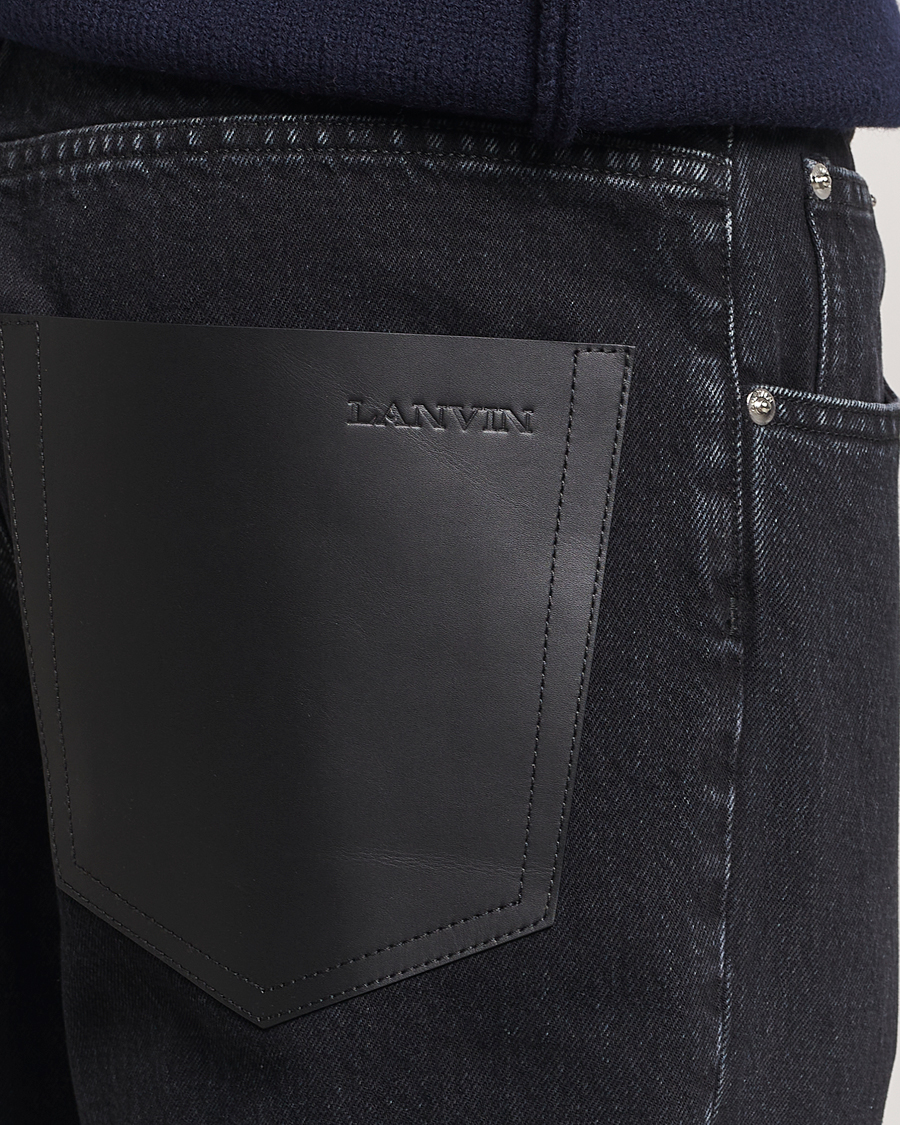 Herr | Jeans | Lanvin | Leather Pocket Denim Pants Black