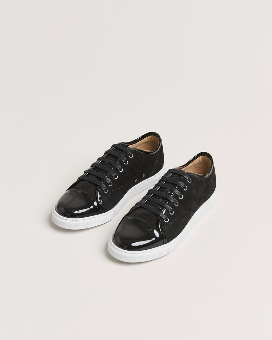 Herr | Gifts for Her | Lanvin | Womens Patent Cap Toe Sneaker Black
