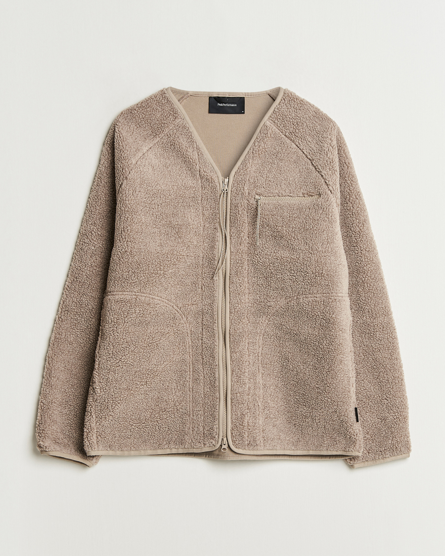 Herr | Tröjor | Peak Performance | Heavy Pile Oversized Cardigan Avid Beige