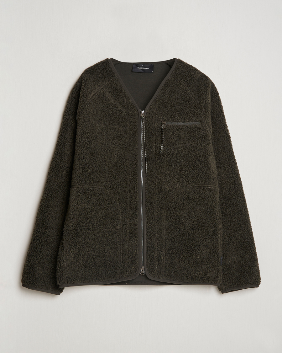 Herr | Tröjor | Peak Performance | Heavy Pile Oversized Cardigan Olive Extreme