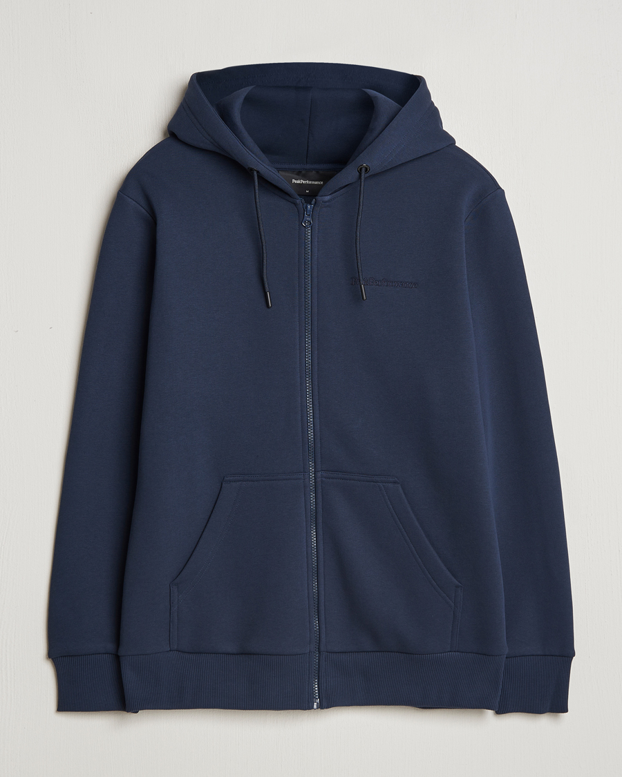 Herr | Tröjor | Peak Performance | Original Full Zip Hoodie Blue Shadow