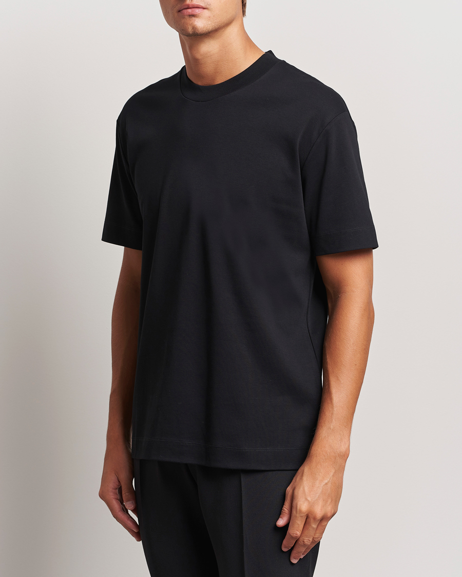 Herr | T-Shirts | Sunspel | Heavy Weight Supima Cotton T-Shirt Black