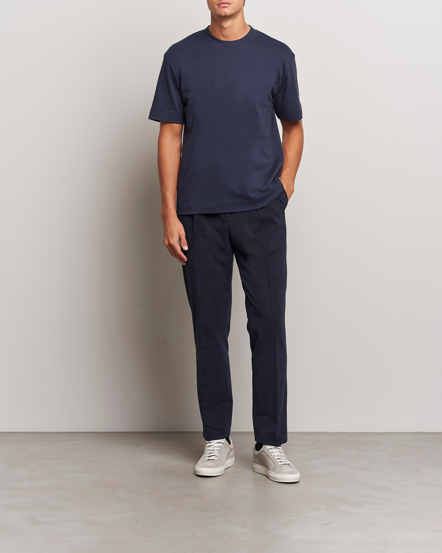 Herr | T-Shirts | Sunspel | Heavy Weight Supima Cotton T-Shirt Navy