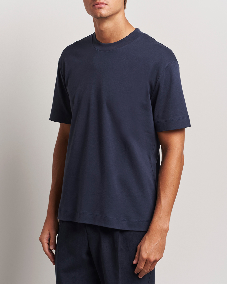 Herr | T-Shirts | Sunspel | Heavy Weight Supima Cotton T-Shirt Navy