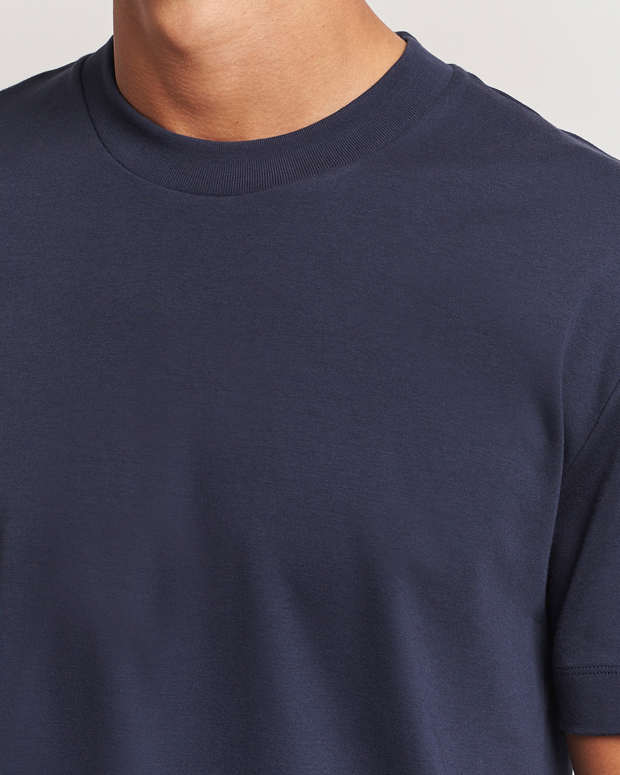Herr | T-Shirts | Sunspel | Heavy Weight Supima Cotton T-Shirt Navy