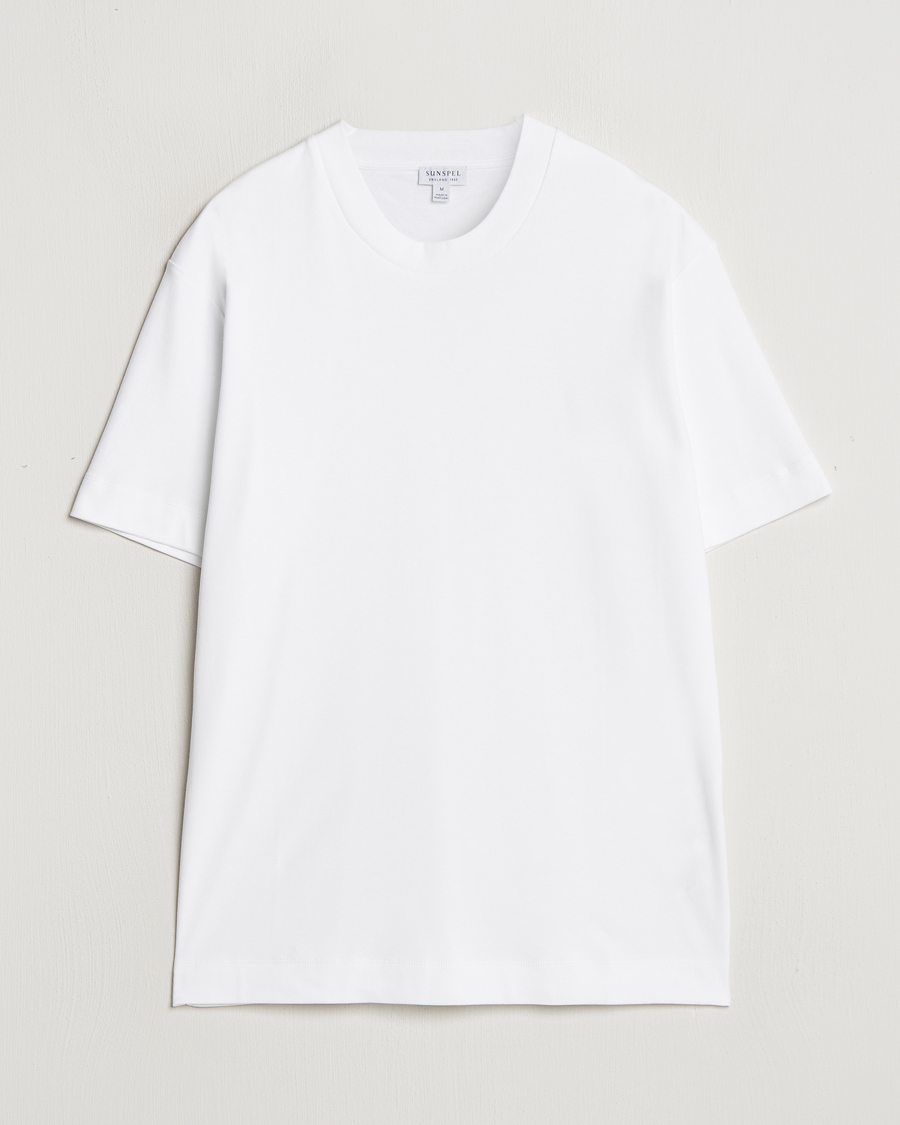 Herr | T-Shirts | Sunspel | Heavy Weight Supima Cotton T-Shirt White